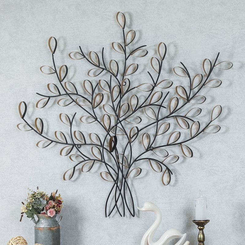 Canora Grey Iron Metal Tree Sculpture Wall Decor Wayfair