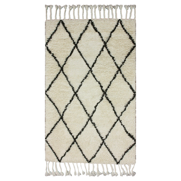 Langley Street Twinar Geometric Hand Knotted Wool Off White Dark Gray Area Rug Reviews Wayfair