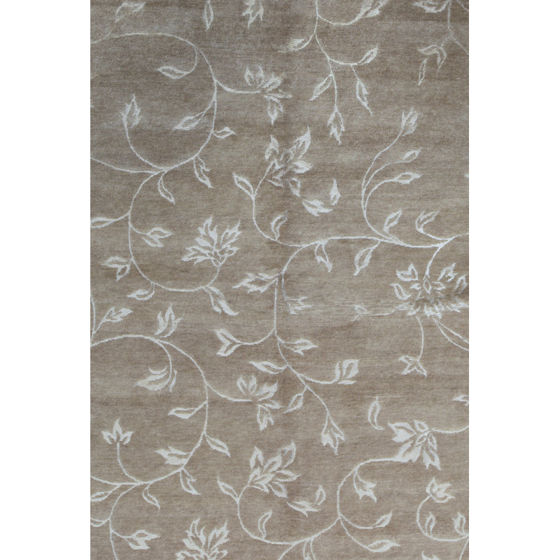Bokara Rug Co Inc Himalayan Floral Hand Knotted Wool Gold Area Rug Wayfair