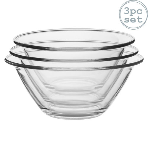 Bormioli Rocco 3 Piece Mr Chef Glass Nesting Bowls Set