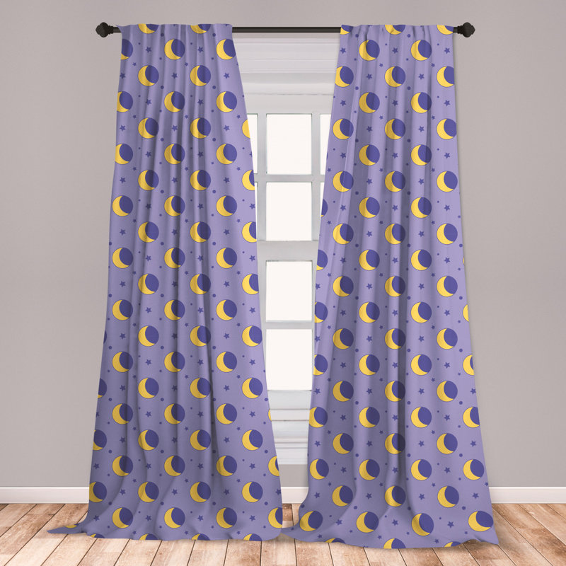 East Urban Home Ambesonne Moon Curtains Childish Kids Themed