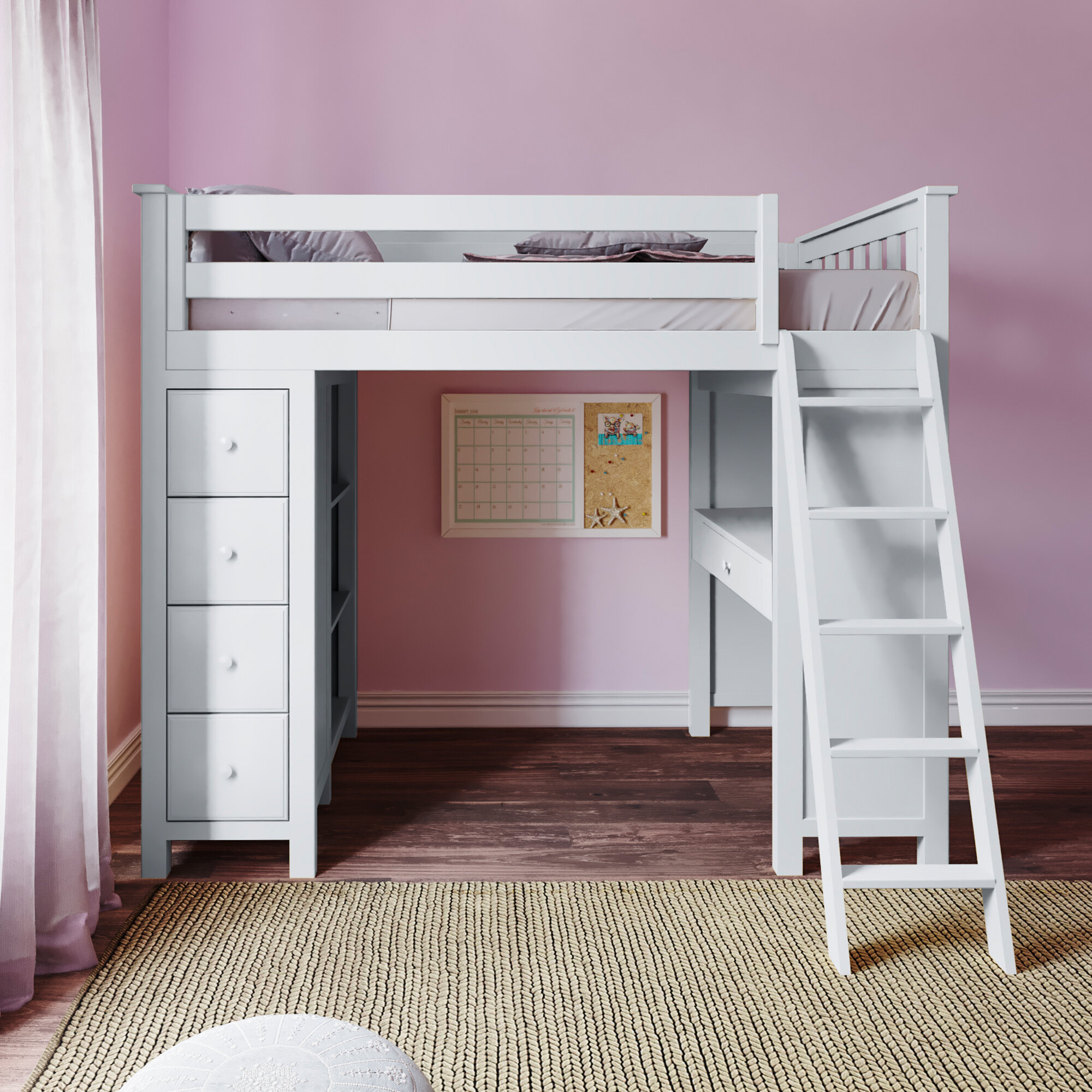 bunk bed with loft and desk