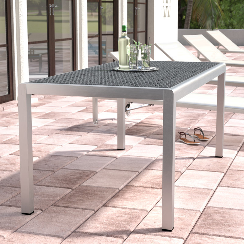 Wade Logan Durbin Aluminum Patio Dining Table Wayfair Durbin Aluminum Patio Dining Table