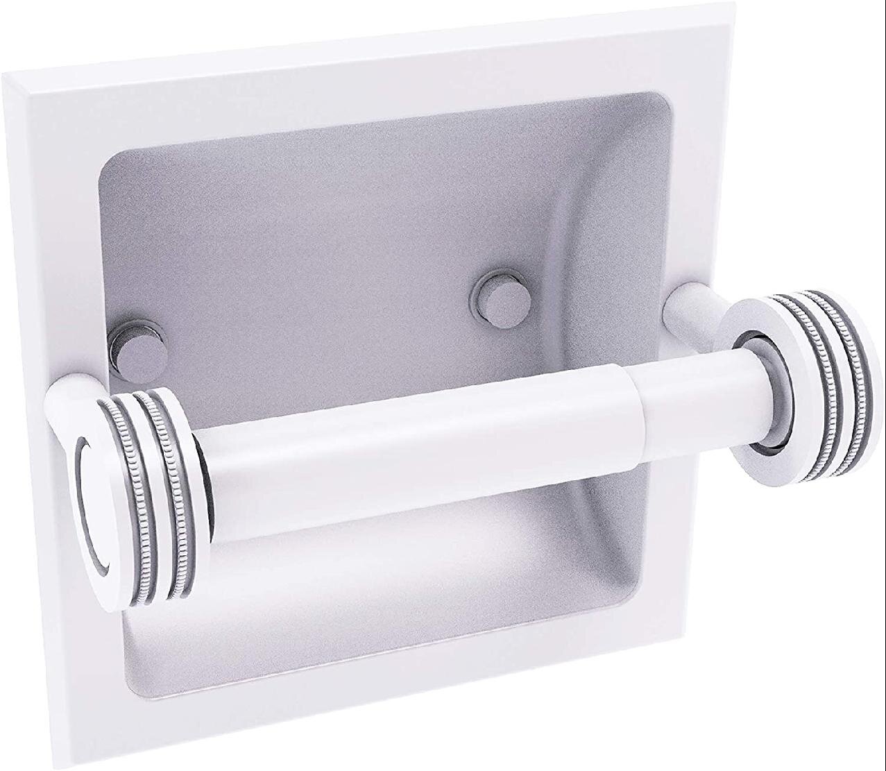Square Loo Roll Toilet Tissue Paper Dispenser Holder Recessed Concealed In Wall 