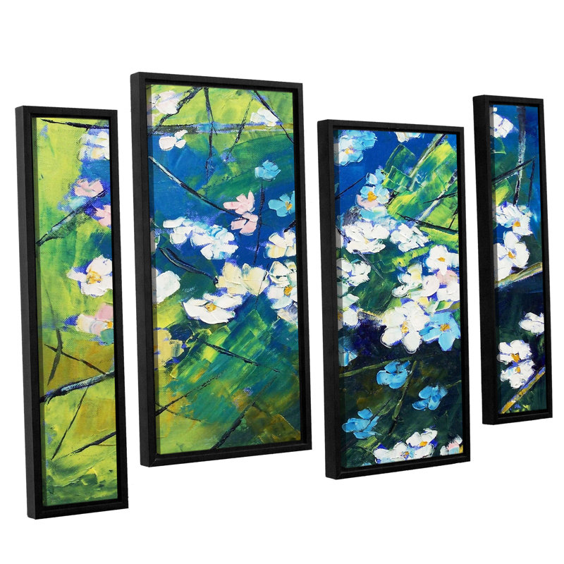 Alcott Hill Cherry Blossom 4 Piece Framed Painting Print On Canvas