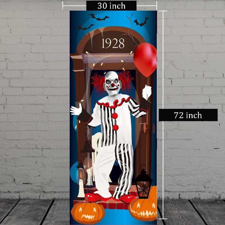 Halloween Door Cover Clown 30 x 72 Party Decor 
