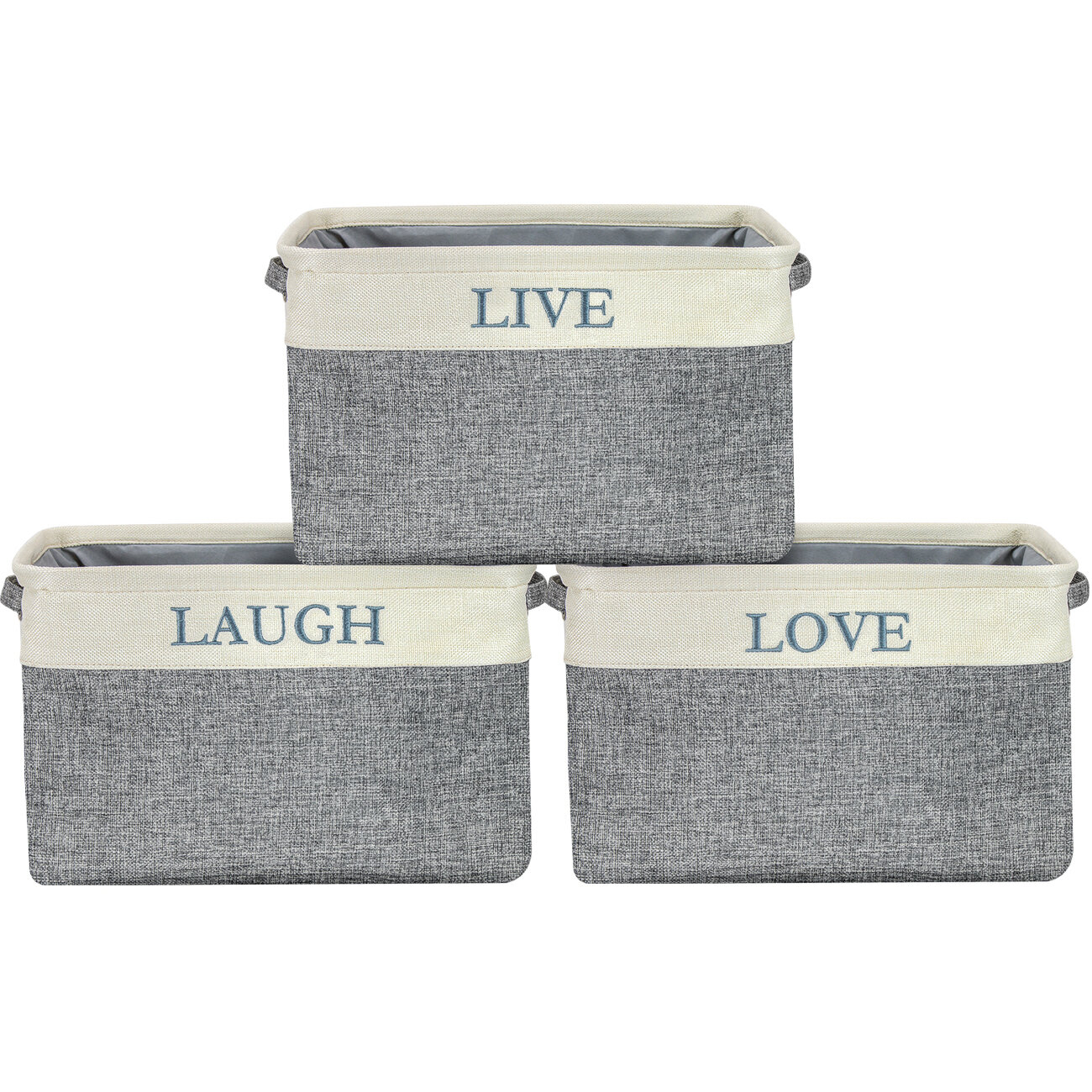 Sorbus Love, Live, Laugh Twill Fabric Basket & Reviews | Wayfair