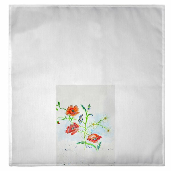 Embroidered Fingertip//Hand Towel 16x25 Green with Three Daisies