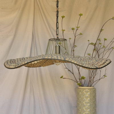 Conaway 1-Light Unique / Statement Geometric Pendant with Wood Accents