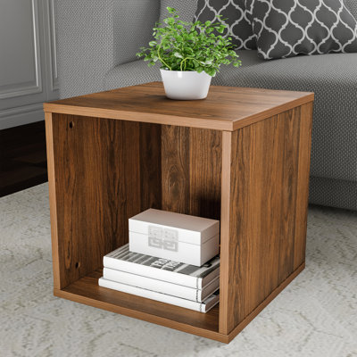 Danavia Stackable Cube End Table - Contemporary Minimalist Modular Shadowbox Accent Furniture for Bedroom, Living Room, or Office