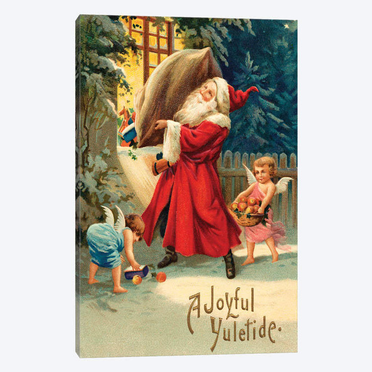 East Urban Home Vintage Christmas V Print On Canvas Wayfair