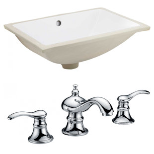Go to store & view more images Royal Purple Bath Kitchen Ceramic Rectangular Undermount Bathroom Sink with Faucet and Overflow