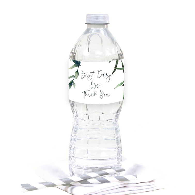 Best Day Ever Thank You Wedding Water Bottle Label Sticker