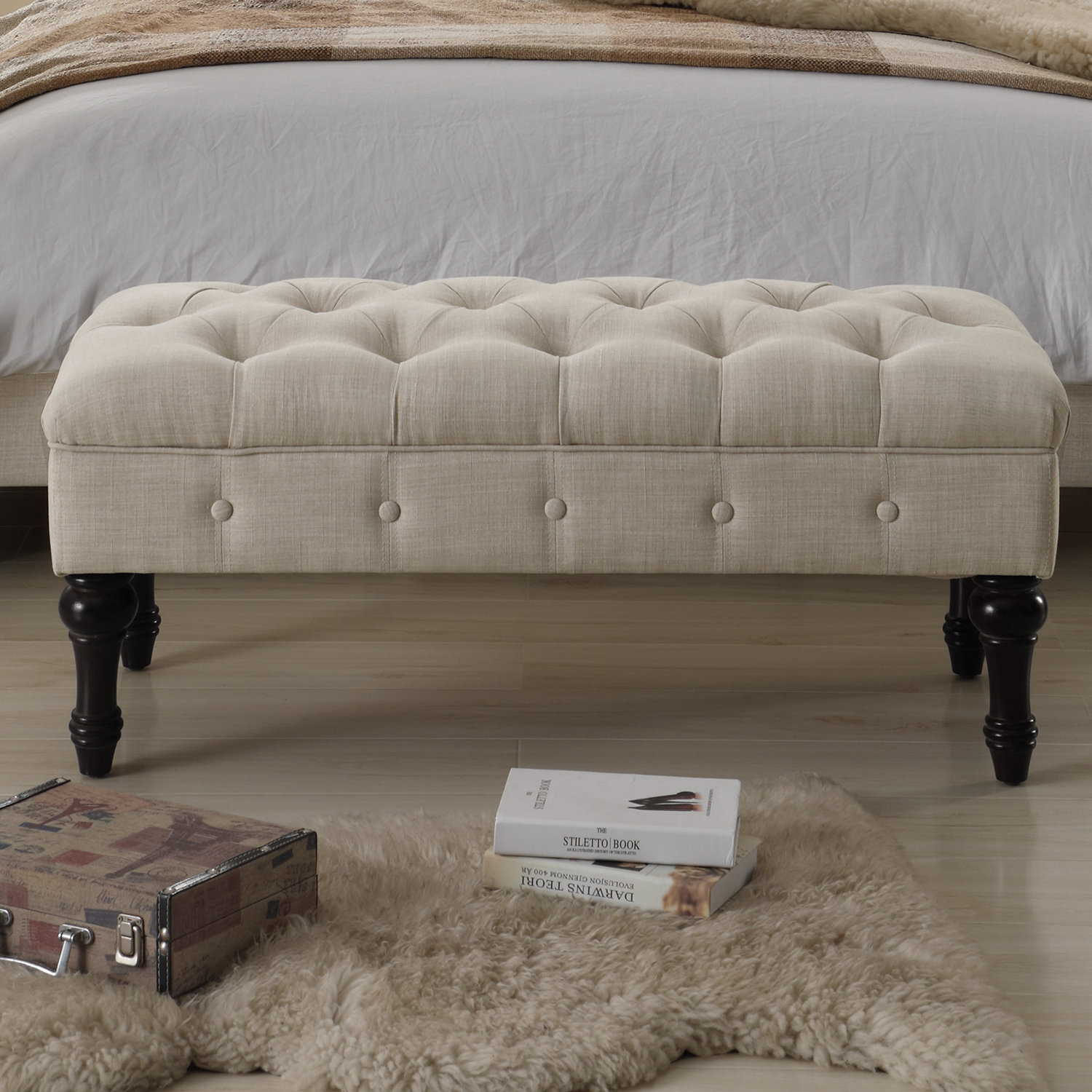 Ophelia Co Suellen Tufted Upholstered Bedroom Bench Reviews Wayfair