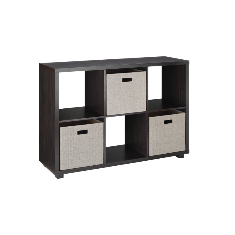 Ebern Designs Anilu 34 25 H X 45 66 W Cube Bookcase With Bins Wayfair