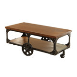 Abernathy Wheel Coffee Table with Storage by 17 Stories