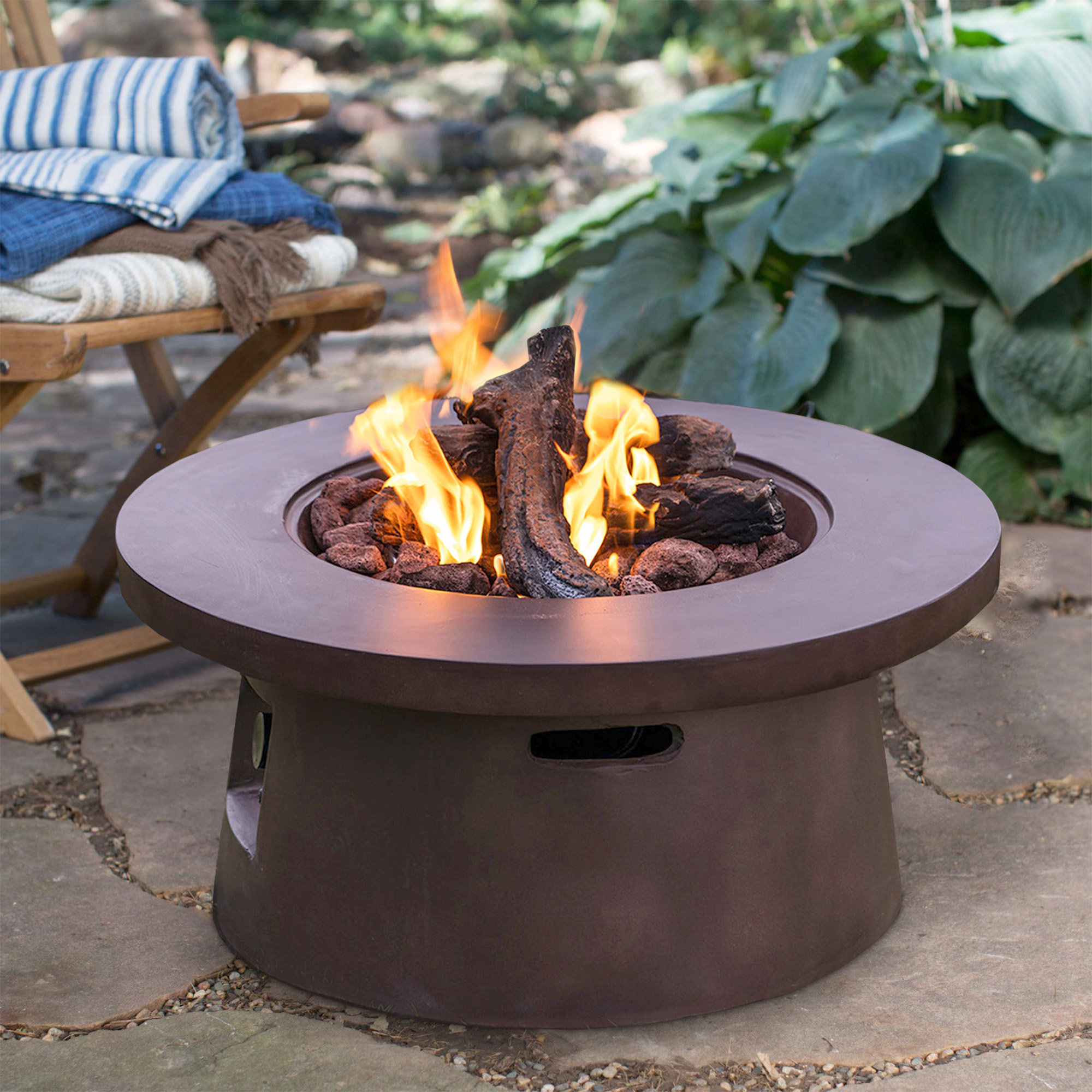 propane fire pit that puts out heat