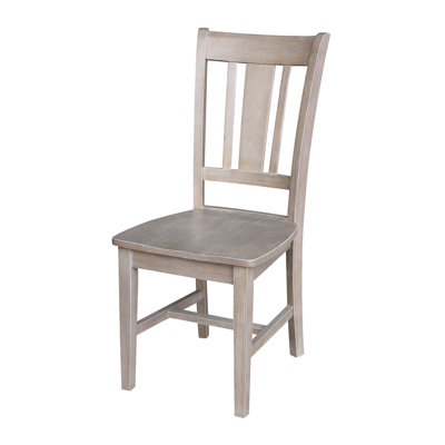 August Grove Malcolm Solid Wood Dining Chair Color Washed Gray Taupe