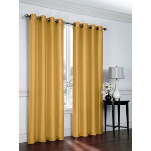 Yellow Gold Curtains D You Ll Love Wayfair Belterra Faux Silk Semi Sheer Grommet Curtain Panels Set Of 2
