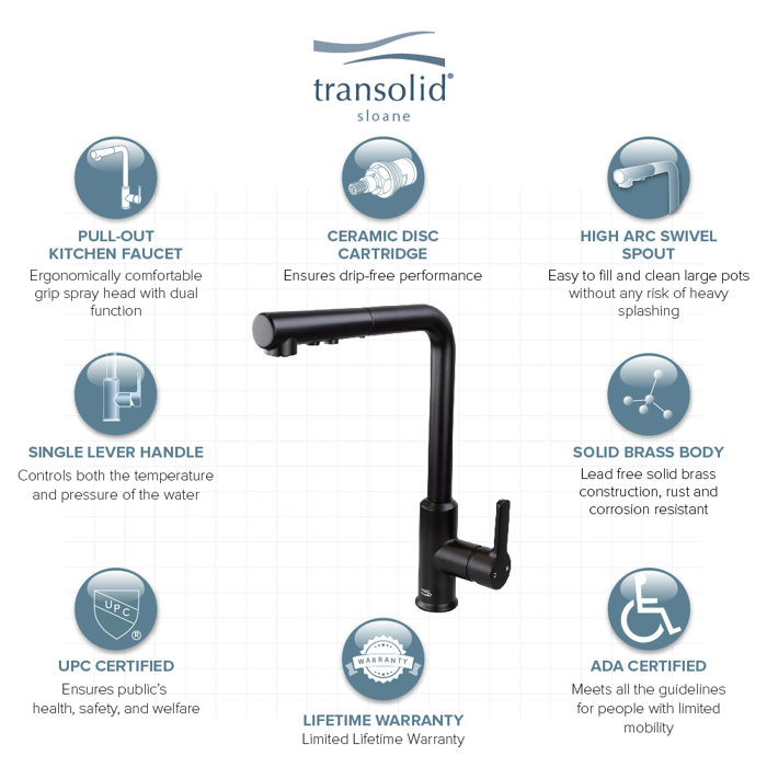 Transolid Sloane Pull Out Single Handle Kitchen Faucet Wayfair Ca