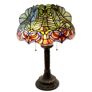 Zohndra 2-Light Abstract Stained Glass 16.5