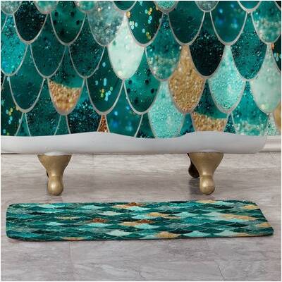 East Urban Home Really Mermaid Rectangle Non Slip Bath Rug Reviews Bathroom Wayfair