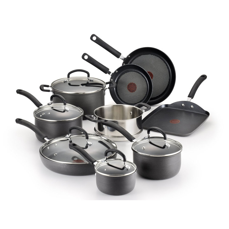 T-fal Ultimate Hard Anodized Aluminum Nonstick Cookware Set, 14 piece