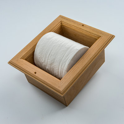 Teak Recessed Toilet Paper Holder