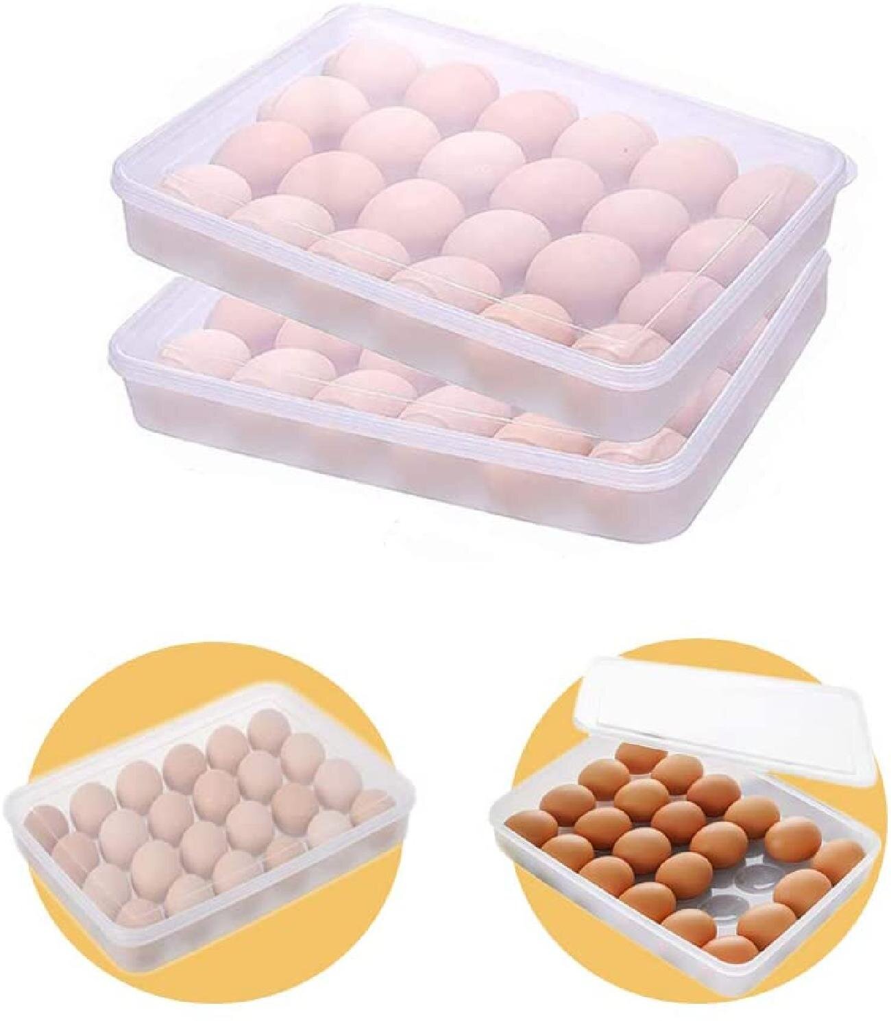 15-Cup Egg Holder Box Refrigerator Storage Tray Eggs Shatter-proof Egg Crate Storage Rack