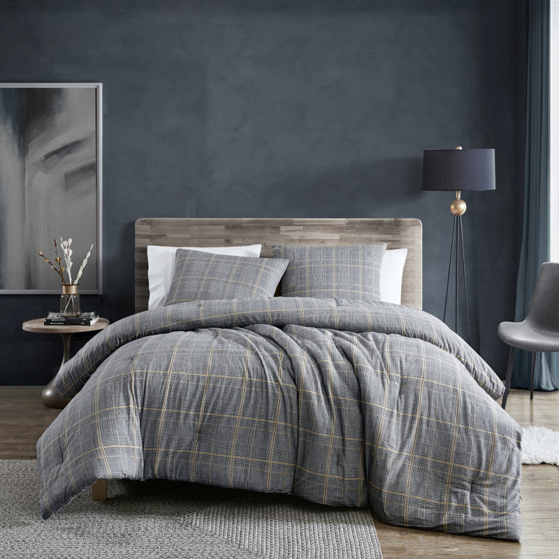 Vclife geometric duvet cover sets twin boys girls bedding sets, checkered children teens bedding quilt cover sets, gray white reversible pattern, zipper closure & corner ties, twin. wayfair ca