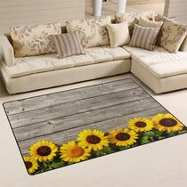 Summer Beautiful Sunflowers Field Area Rugs Kitchen Living Room Floor Mat Carpet