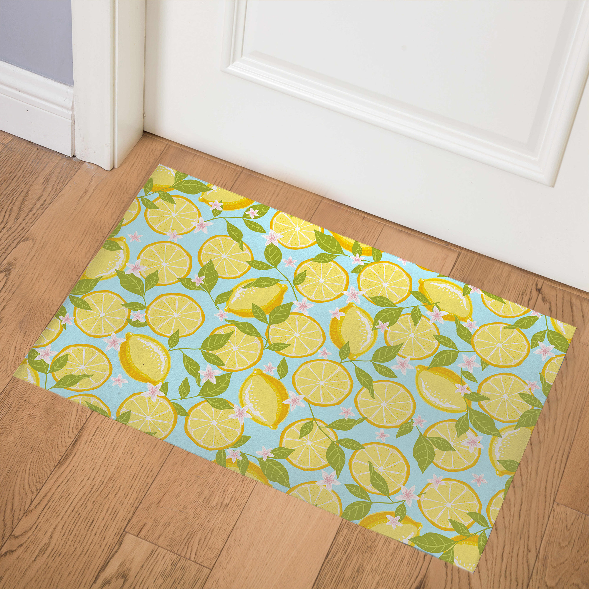 Gracie Oaks Naavah Lemon Days Indoor Door Mat | Wayfair