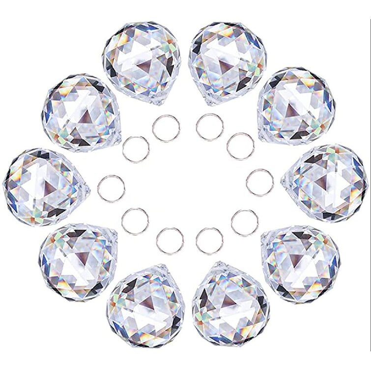5X Suncatcher Cut Glass Crystal Ball Lamp Prism FengShui Pendant Chandelier 30mm