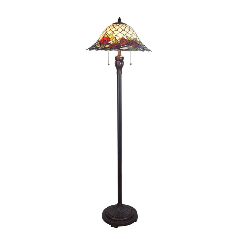 Plow Hearth Chesterfield Tiffany Style Stained Glass 60 5 Floor Lamp Wayfair