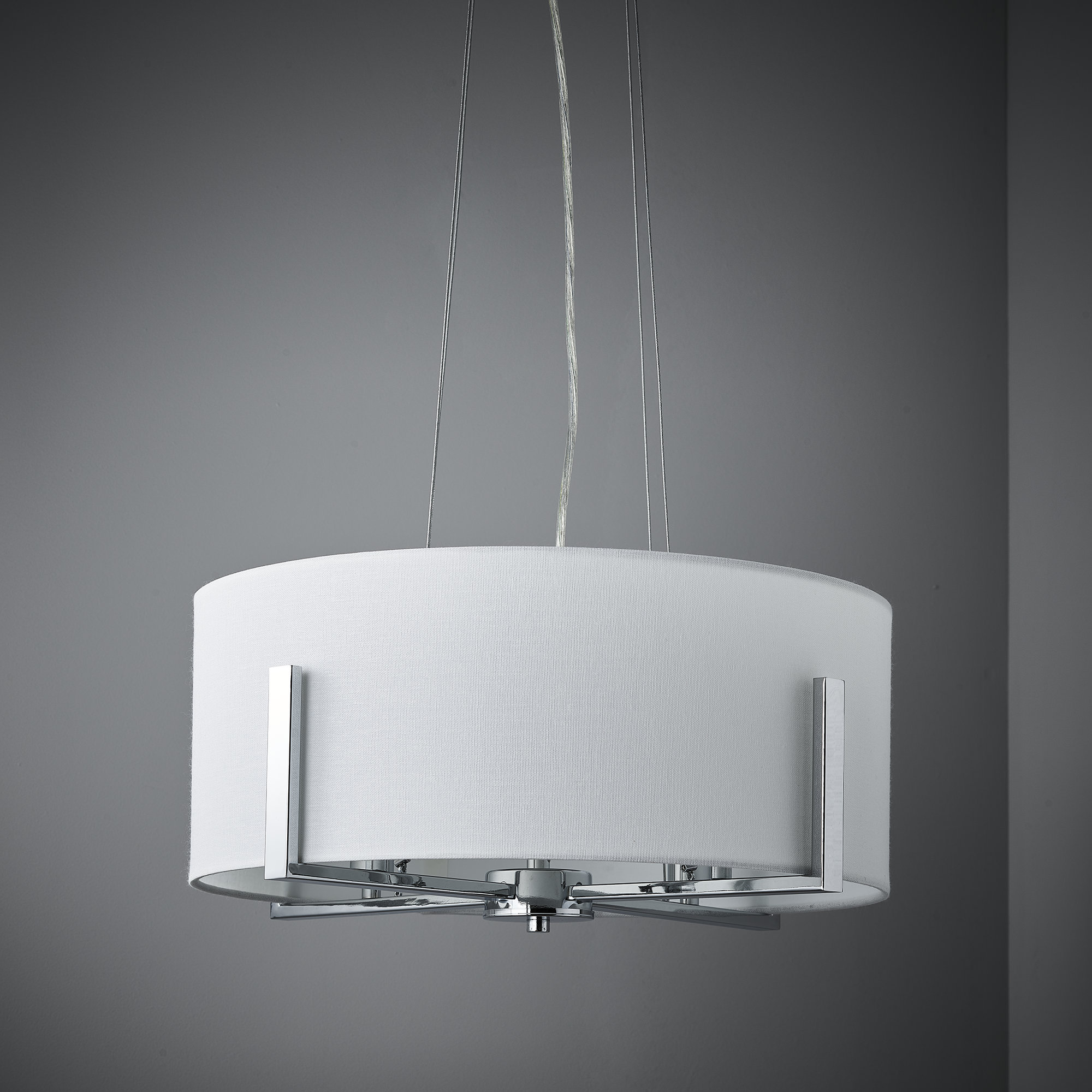 Burton 5 Light Shaded Drum Chandelier | Drum shade Burton 5 Light Shaded Drum Chandelier | Drum shade