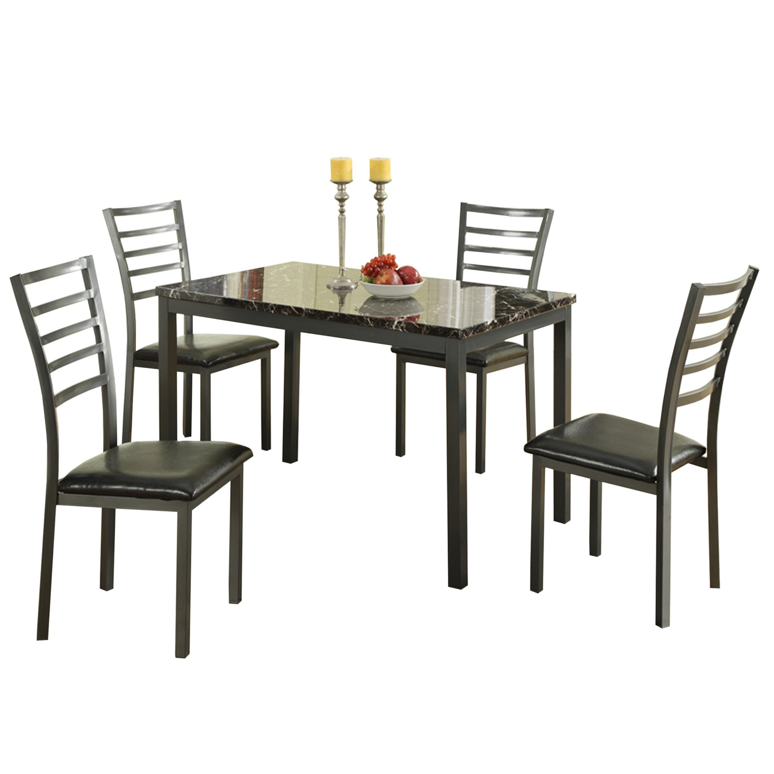 Ebern Designs Modish Feast 5 Pieces Dining Set In Black And Grey Ebern Designs Modish Feast 5 Pieces