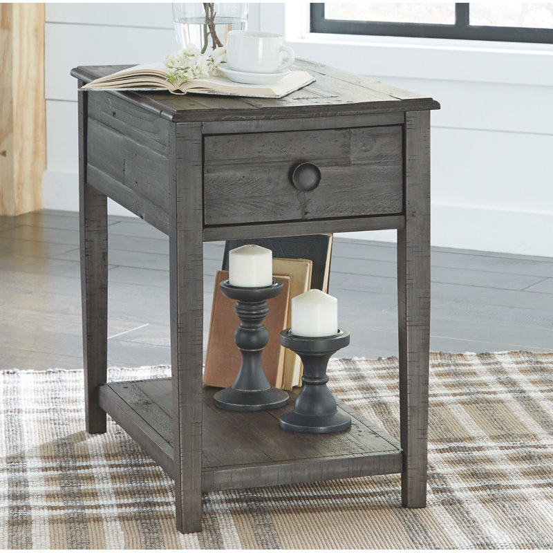 Gracie Oaks Quirion Solid Wood End Table With Storage Reviews