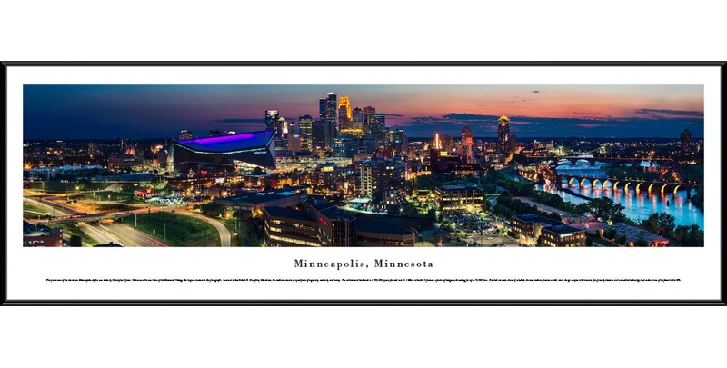 Minneapolis MN City Skyline Picture Framed Panorama 4