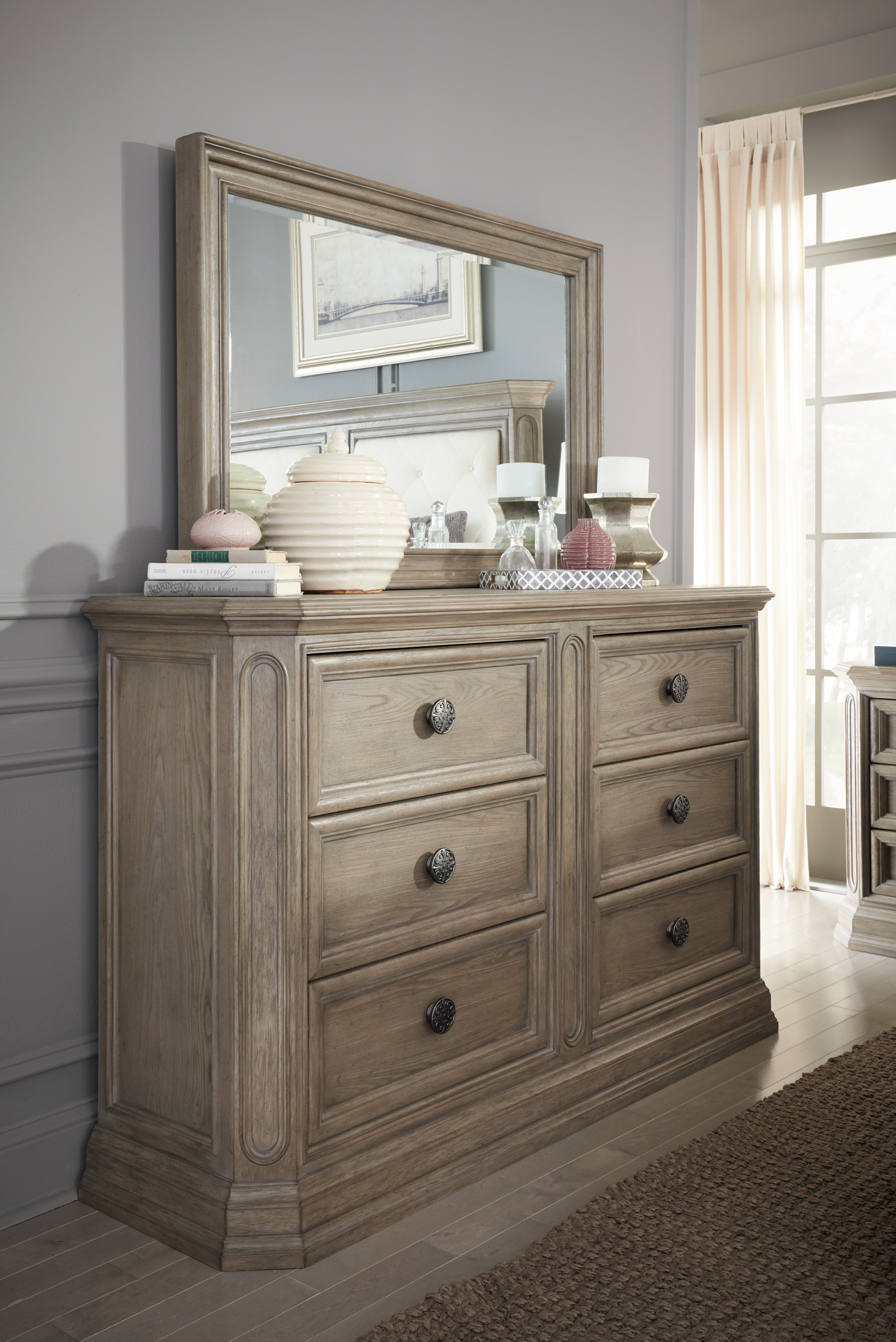 Darby Home Co Thaxted 6 Drawer Double Dresser With Mirror Wayfair