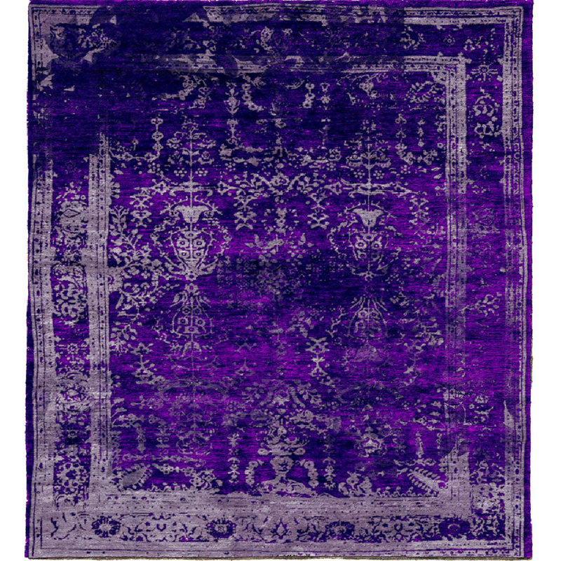 Brayden Studio One Of A Kind Belhaven Hand Knotted Purple 9 X 12 Area Rug Wayfair