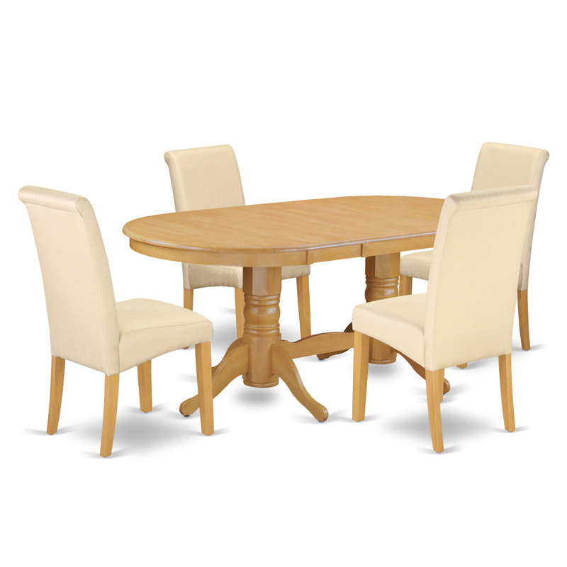 Charlton Home® Paramus Oval Kitchen Table 5 Piece ...