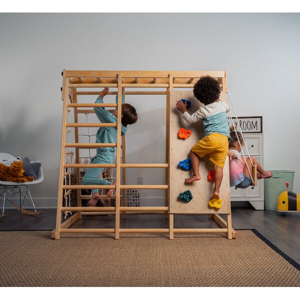 Kid Self Locking Building Blocks Toys Slide Ladder Bridge Swing Bricks Dolls 