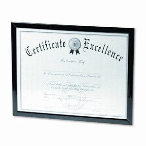 Value U-Channel Document Frame with Certificates, 8-1/2 x 11, Black
