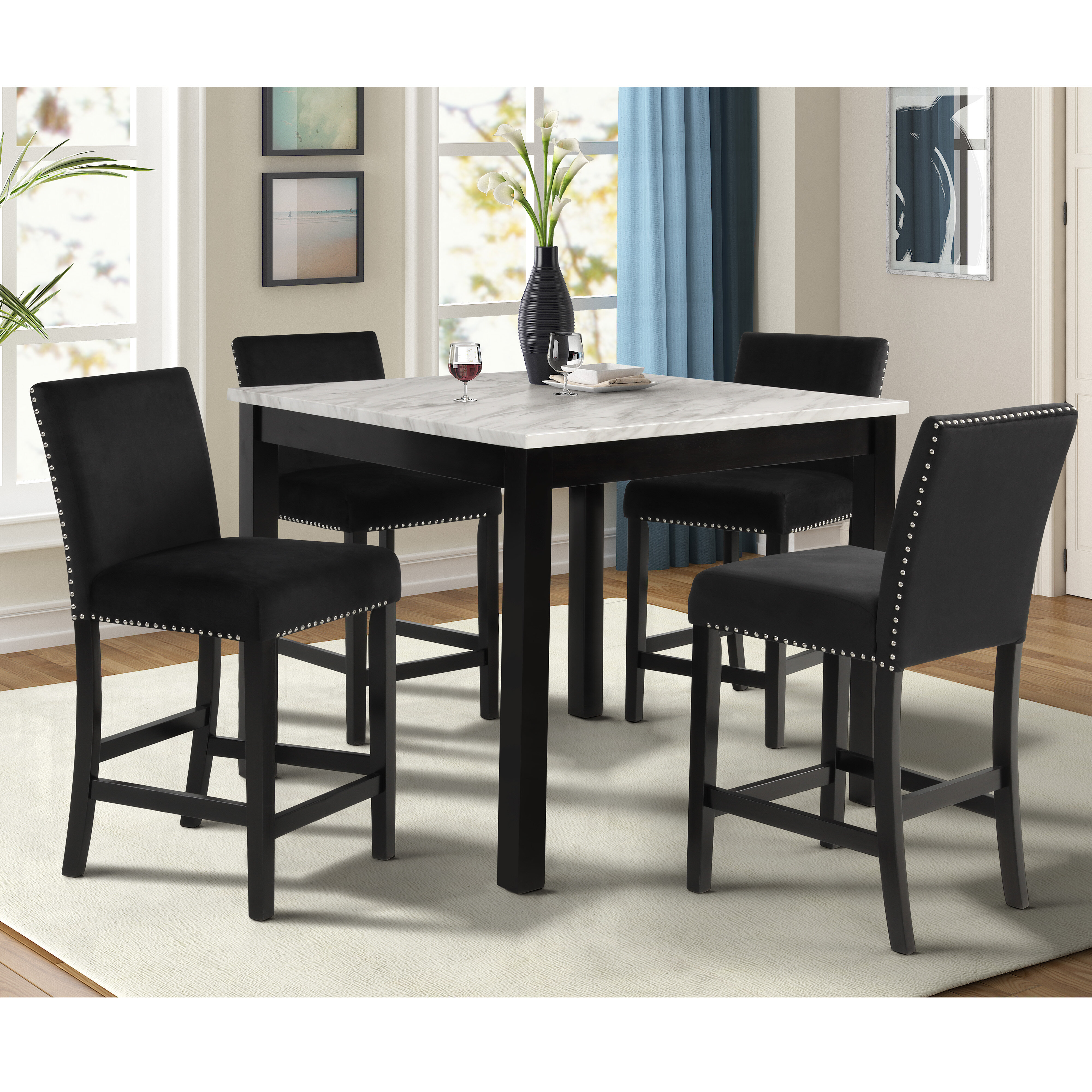 4 person counter height dining set