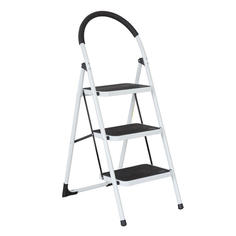 EFINE NO3 Step Ladder Slim Folding Step Stool Holding up to 330lbs.