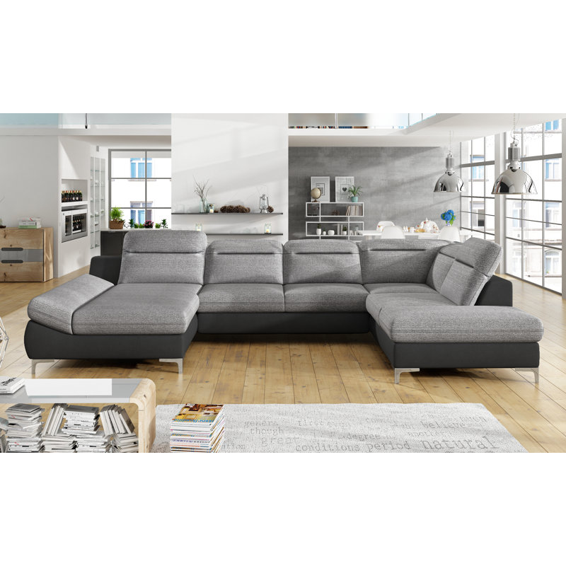 Orren Ellis Deloera 137 Wide Faux Leather Sleeper Large Sectional Wayfair