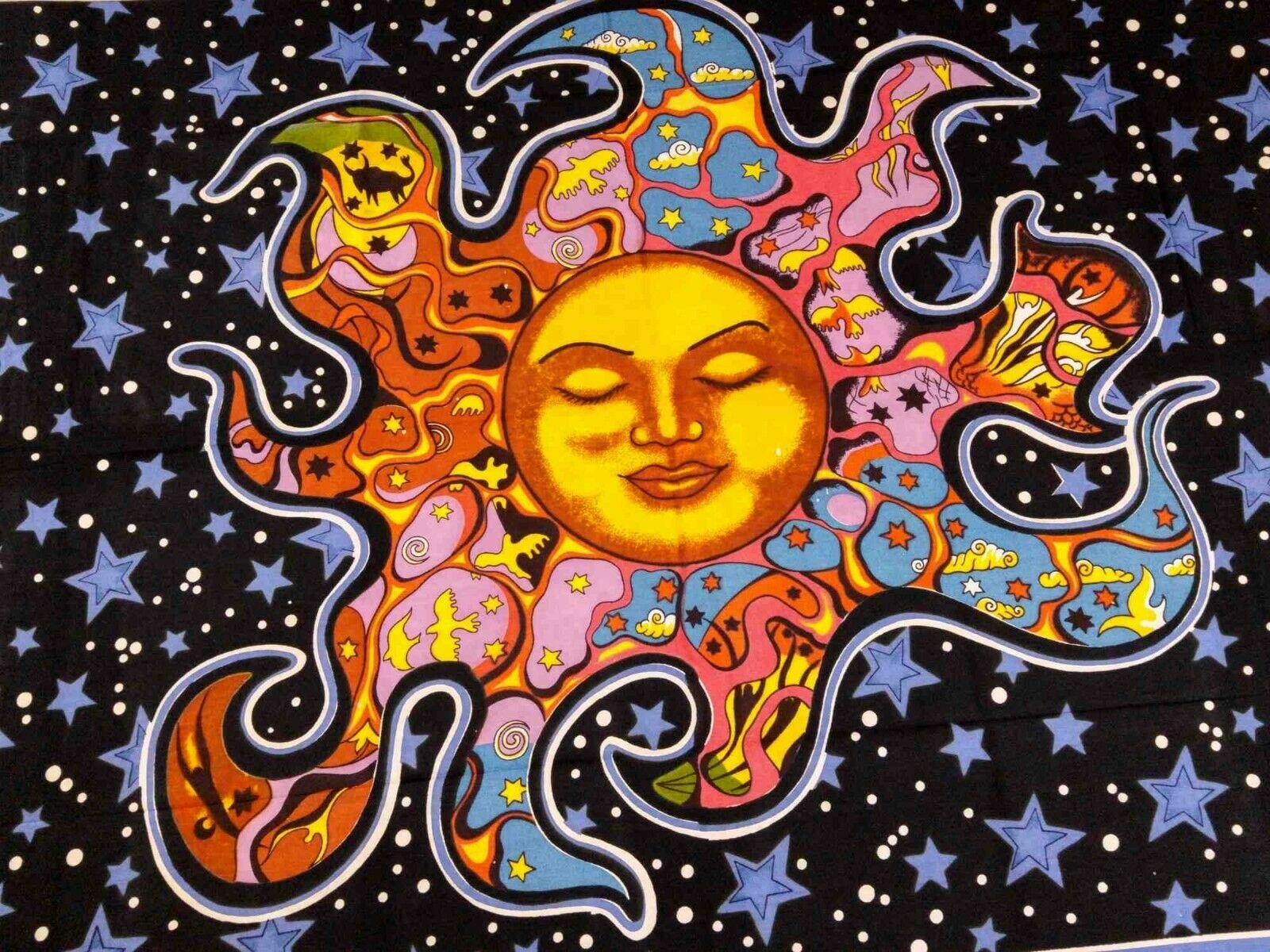 World Menagerie Smiling Sun Moon Star Divine Spiritual Yoga Tapestry Reviews Wayfair