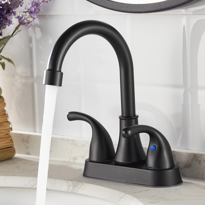Centerset Bathroom Faucet with Drain Assembly