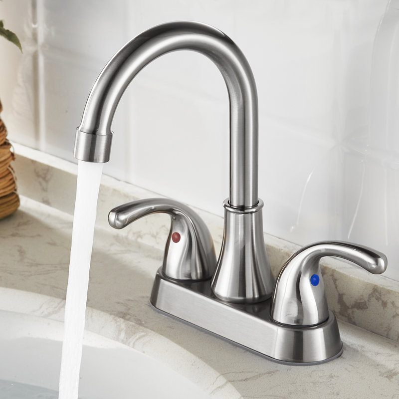 Centerset Bathroom Faucet with Drain Assembly
