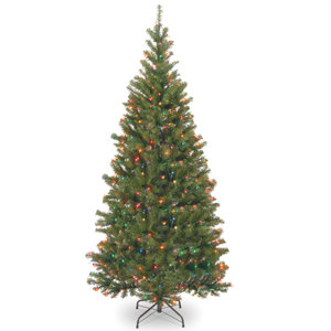 Aspen 6' Green Spruce Artificial Christmas Tree with 300 Multi-Colored Lights with Stand